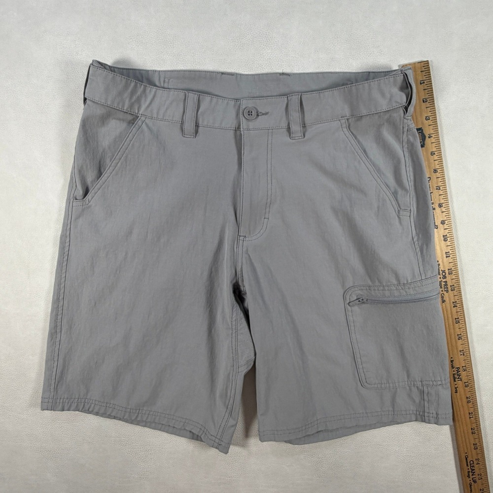 Huk Waypoint Mens Large Fishing Cargo Shorts Gray Recycled Blend Stretch Size 36 - Picture 6 of 14